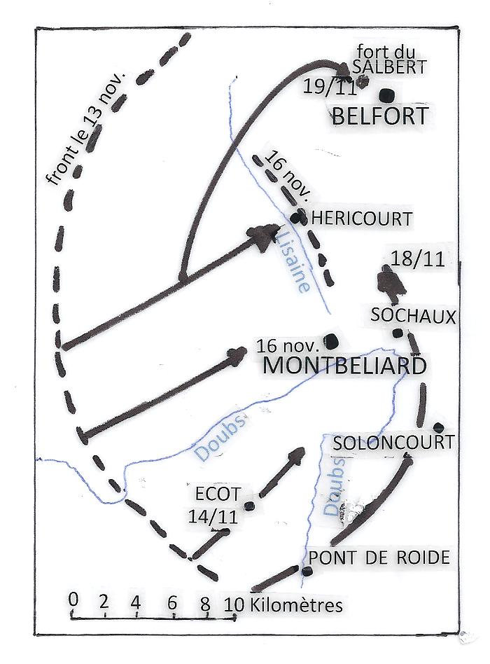 ImagesDéfense - La bataille pour Belfort : Le pont de Laissey sur le Doubs  détruit par les armées allemandes en retraite et reconstruit par le Génie  français.